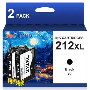 lot 14319 image: 212XL Remanufactured Black Ink Cartridge Replacement for Epson 212 212XL T212XL Compatible Workforce WF-2830 WF-2850 Expression Home XP-4100 XP-4105 Printer 2 Pack - Retail $21
