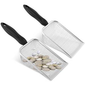 lot 14331 image: 2pcs Gardening Soil Sifter, 3.8mm and 5.0mm Mesh Sieve for Gardening, Dirt Sifter Compost Sifters with Handle, Multi-Functional Garden Sieve Potting Scoop for Sand, Rocks(ColorSilver) - Retail $9