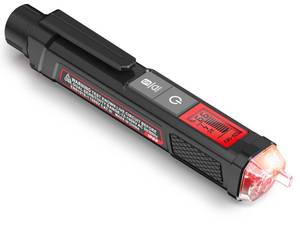 lot 14339 image: KAIWEETS Voltage TesterNon-Contact Voltage Tester with Signal Percentage, Dual Range AC 12V70V-1000V, LiveNull Wire Tester, Electrical Tester with LCD Display, Wire Breakpoint Finder (Black) - Retail $15