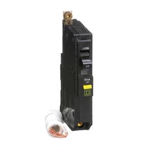 lot 14345 image: QOB120GFI SQUARE D Circuit Breaker Miniature Circuit Breaker (QOB-GFI) Ground Fault Protecting (Class A 6mA), 20A BOLT-IN - Retail $69