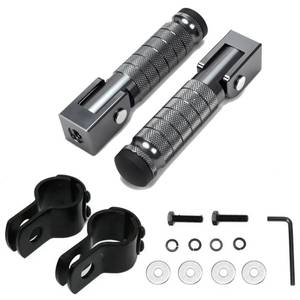 lot 14349 image: XINGWU M8 Motorcycle Foot Pegs 90 Degree Foldable Footpegs CNC Anti-Skid Footrest Universal for Yamaha Honda Suzuki Aprilia Electric Car Motorbike Mini Bike Dirt Pit Bike Passenger Pedal (Titanium) - Retail $25