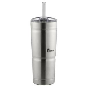 lot 14359 image: Bubba Envy Stainless Steel Tumbler with Straw, Stainless Steel with Clear Lid, 24oz - Retail $21