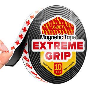 lot 14361 image: Super Sticky Magnetic Tape (10 feet x 12 inch) - Stong Magnet Strip with Adhesive Backing for DIY and Crafts - Easy to Cut and Mount on Fridges, Whiteboards and More - Retail $7