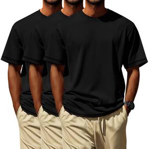 lot 14364 image: Neer 3 Pack Big and Tall Shirts for Men L-5XL, Oversized Cotton Crewneck Tops Loose Casual Large T-Shirts Summer Basic Tee(Black, Black, Black,XX-Large) - Retail $40