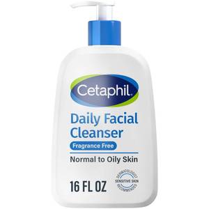 lot 14382 image: Cetaphil Face Wash, Daily Facial Cleanser for Sensitive, Combination to Oily Skin, 16 Oz, Fragrance Free, Gentle Foaming, Soap Free, Hypoallergenic - Retail $12