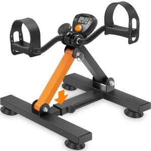 lot 15000 image: GOREDI Under Desk Exercise Bike, Pedal Exerciser with Adjustable Heights, Foldable Cycle Bike for Office, Stable Suction Cups Peddler Exerciser for Seniors, Fitness Exerciser for Arm and Leg Workout - Retail $2,371