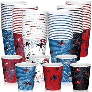 lot 15911 image: Teenyyou 100 Pcs 9 oz Spider Disposable Paper Cups Spider Party Supplies Bulk Party Disposable Coffee Cups for Tea Beverage Hot Cold Drinking Holiday Picnic Cocktail Wedding Home Offices - Retail $16