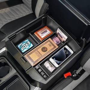lot 15917 image: RUNROAD Center Console Organizer Tray Compatible with 2023 2024 2025 2026 Ford F250 F350 F450 F550 Accessories, Armrest Storage Organizer F250 Accessories Dividers (Full Console wBucket Seats ONLY) - Retail $27
