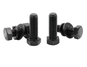 lot 4060 image: LBY 8 Sets Hex Bolts Kit, 12-131-12 Hex Head Screws Bolts (Fully Threaded), with Heavy-Duty Nuts, Flat and Lock Washers, Alloy Steel (Black) - Retail $12