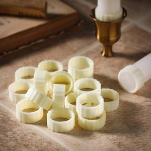 lot 4064 image: Pushglossy 20 Pack Rubber Taper Candle Hugger Grips Rings Holders Stay Put Candle Grips Inserts Keep the Bougie Upright and in Place for Taper Bougie Cups - Retail $10