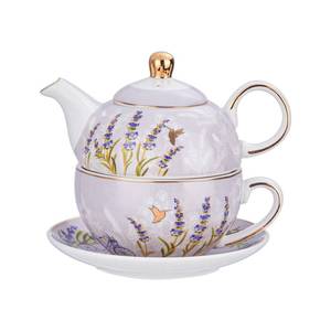lot 4071 image: (Tea pot and plate only no cup)CHILDIKE Tea for One Set, Tea for One Teapot and Cup Set, Individual Teapot with Cup and Saucer, Porcelain Floral Tea Set Gift for Women, Mather, Christmas, Valentine - Retail $26