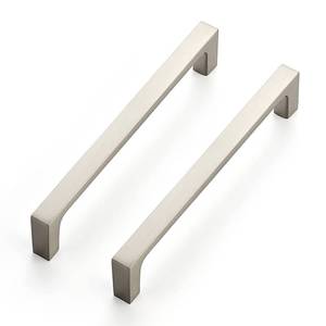 lot 4073 image: Ravinte 30 Pack Solid 5 Inch Square Cabinet Handles - Brushed Nickel Pulls for Kitchen Drawers and Cabinets - Hardware Handles - Retail $68