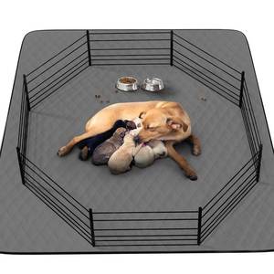 lot 4074 image: CoolShields Washable Puppy Dog Pee Pad, 72 X72in Extra Large, Waterproof Whelping Training Pet Mat for Playpen, Crate, Potty, Floor, Bed, Sofa and Trunk, Reusable Pee Pads for Dogs, Cats, Bunny - Retail $46in