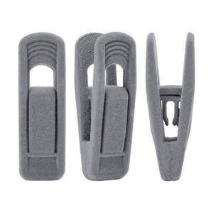 lot 4080 image: Trgowaul Velvet Hangers Clips, Pants Hangers Velvet Clips, Strong Finger Clips Perfect for Thin Velvet Hangers (20pc, Grey) - Retail $13
