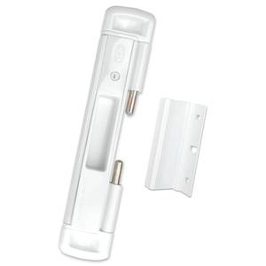 lot 4096 image: Double Bolt Lock for Sliding Glass Doors - Newly Patented - Advanced Technology to Keep Your Family Safe and Secure - High Security Lock - Virtually Burglar Proof (White) - Retail $36