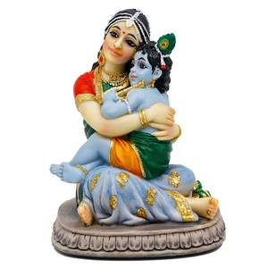 lot 4103 image: Maa Yashoda Krishna Murti Statue - 5.7� Hindu God Lord Krishna Idol Gift for Devotee of Indian Pooja Item Birthday Diwali Gifts for Friend Family Office Home Temple Mandir Puja Decor - Retail $25