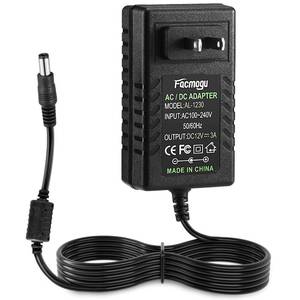 lot 4116 image: Facmogu DC 12V 3A Power Supply AC Adapter, AC 100-240V to DC 12 Volt Wall Plug Transformers 36W with 150cm 4.92 Feet LONG CABLE, Wall Mounted Power Adapter with Barrel Connector 5.5x2.5mm and 5.5x2.1mm - Retail $10