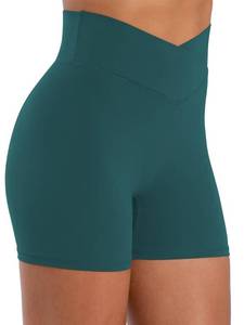 lot 4121 image: Sunzel Hidden Butt Lifting Scrunch Biker Shorts for Women Crossover High Waist Yoga Gym Workout Shorts with Tummy Control Forest Green Small - Retail $831