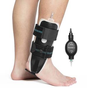 lot 4136 image: Velpeau Air Gel Foam Ankle Stabilizer Support Brace for Sprained Ankle, Ligament Injury, Tendonitis, Adjustable Rigid Stirrup Ankle Splint for Women and Men (Inflatable Version, Small, Right Foot) - Retail $28