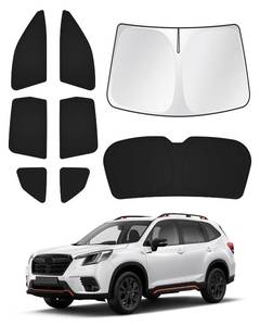 lot 4149 image: Canvcle Sunshades for 2019-2024 Subaru Forester Accessories Windshield Sun Shade Side Rear Window Shade Cover Sun Visor Shield Privacy Protection Keep Vehicle Cool Black 8PCS - Retail $53