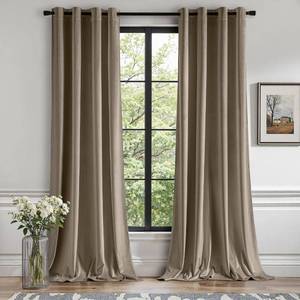 lot 4175 image: MIULEE Velvet Curtains Taupe Elegant Grommet Thermal Insulated Soundproof Room Darkening CurtainsDrapes for Classical Living Room Bedroom Decor 52 x 108 Inch Set of 2 - Retail $55