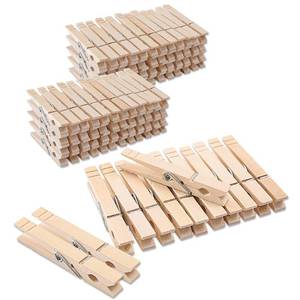 lot 4191 image: Clothes Pins Wood for Hanging Clothes,3.5 Inch100pcs Heavy Duty Wooden Clothespins,Clothes Pins for Craft,Wooden Clips for Pictures.  Rust Resistant - Retail $15