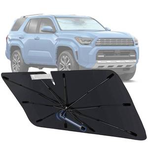 lot 4205 image: Windshield Sun Shade Umbrella for Toyota 4Runner 2010-2025, Foldable Front Window Sunshade with 360° Rotating Shaft, Custom Fit Car Shades for 4Runner Accessories with UV and Heat Protection - Retail $13
