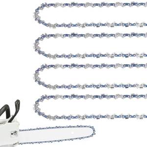 lot 4206 image: 4 Pack 8 Inch Chainsaw Chain 38 LP Pitch .043 Gauge 33 Drive Links fits Ryobi, Greenworks, Milwaukee, Poulan and more - Retail $19in