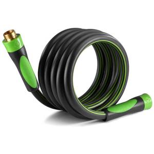 lot 4210 image: WORKPRO 58 IN x 10 FT Garden Hose, Heavy Duty, Flexible, Lightweight Water Hose with Bi-Material 360° Rotation Handle, 34 GHT Solid Brass Fittings, for Outdoor, Lawn, Garden and Yard, Car Wash - Retail $171in
