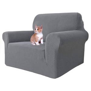 lot 5673 image: MAXIJIN Stretch Chair Cover Chair Slipcovers with Arms, 1-Piece Couch Sofa Chair Covers for Living Room, Non Slip Armchair Cover (31-46in) Furniture Protector Dogs Pet Friendly (Chair, Light Grey) - Retail $28in