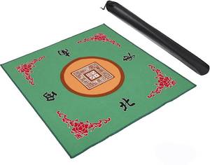 lot 6065 image: GUSTARIA Mahjong Mat, Anti Slip and Noise Reduction Table Cover for Mahjong, Poker, Card, Board and Tile Games (Green, 31.5 inches) - Retail $20