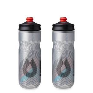 lot 6071 image: HydraPak  Polar Bottle - Polar Surge Insulated Bike Water Bottle 2-Pack - High Flow, Cycling and Sports Squeeze Bottle (Ascent Silver, 600ml  20oz) - Retail $32