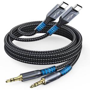 lot 6091 image: LERTOSEN 2 Pack USB C to 3.5mm Audio Cable 4ft, Aux to USB C Headphone Jack Adapter, Hi-Fi DAC Dongle Aux Cord Compatible with iPhone 171615 Pro Max,Samsung S25S24S23,iPad Pro, Pixel, Car Stereo - Retail $6