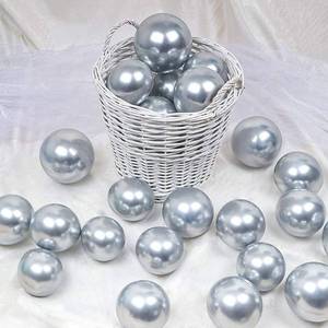 lot 6097 image: A5 Inch Sliver Metallic Balloons Chrome Party Latex Helium Balloon,Pack of 100 - Retail $9
