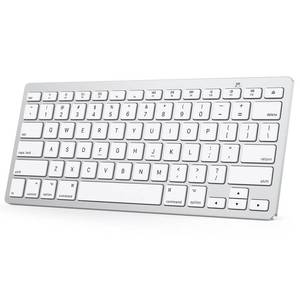 lot 16367 image: OMOTON Bluetooth Keyboard Compatible with Mac, Compact Wireless Keyboard Compatible with MacBook ProAir, iMac, Mac miniPro Laptop and PC (Silver) - Retail $20