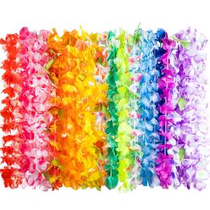 lot 16380 image: JOYIN Toy 24 Counts Hawaiian Leis Bulk, Tropical Flower Lei Hawaiian Lei Beach Hawaii Luau Party Favors Decoration Birthday Party Supplies - Retail $9