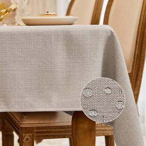 lot 16385 image: BALCONY and FALCON Rectangle TableclothWashable Wrinkle Resistant and Water Proof Table Cloth, Decorative Linen Fabric Tablecloths for Dining Parties Kitchen Wedding and Outdoor Use (Beige, 4747) - Retail $20