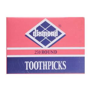lot 16407 image: Diamond Toothpicks, Round Natural Wooden Bamboo Tooth Picks For Teeth, Appetizers and Cocktail 2pack ( 250 Count ) - Retail $3