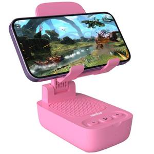 lot 16408 image: Gifts for Men Women, from Wife,Cell Phone Stand with Wireless Bluetooth Speaker, Punchy Bass and HD Stereo Sound Speaker for Home and Outdoors Compatible with iPhoneipadSamsung-Pink - Retail $24
