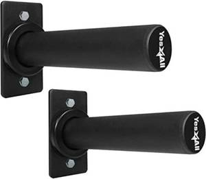 lot 19921 image: Yes4All Wall Mounted Weight Plate Holder - Fit 2inch Olympic Weight Plates, Protective Rubber Pad (Pairs) Black - Retail $27