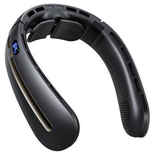 lot 19927 image: SWEETFULL Neck Fan, 3 Turbo Portable Fans with Neck Support, 4 Speed and LED Display, 5200mAh Rechargeable Personal Fan, Hand-Free Wearable Bladeless Cooler, Gift for Travel Birthday, Men, Women (Black) DOES NOT COME WITH CHARGER - Retail $20
