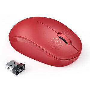 lot 20344 image: seenda Wireless Mouse, 2.4G Noiseless Mouse with USB Receiver Portable Computer Mice for Windows PC, Notebook, Laptop - Red - Retail $13