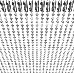 lot 20357 image: 50-Pack Dog Tag Chain Ball Chain Necklace Bulk, Beaded Necklace Chains for Jewelry Making DIY Crafts, Military Blank Dog Tag Necklace for Men, Silver Nickel Plated Metal 24 Long 2.4mm Ball Bead Chain - Retail $10in