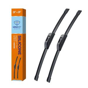 lot 20367 image: WOWIPER Silicone Wiper Blades Automotive Replacement Windshield Wiper Blades for Toyota Camry 2023-2018 Highlander 2019-2008Dodge Grand Caravan 2020-2008 Wiper Blades for My Car -2620in (Set of 2) - Retail $14in