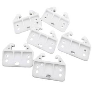 lot 20382 image: Helonge Drawer Guide Bracket, 6 Pcs White Drawer Slides Guides Bracket Plastic Drawer Track Guides with Screws - Retail $7