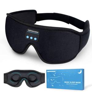 lot 20383 image: Sleep Headphones, Bluetooth 5.0 Wireless 3D Eye Mask, Lightimetunnel Washable Sleeping Headphones for Side Sleepers With Adjustable Ultra Thin Stereo Speakers Microphone Hands Free for Insomnia Travel - Retail $23