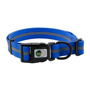 lot 20390 image: NIMBLE Dog Collar Waterproof Pet Collars Anti-Odor Durable Adjustable PVC and Polyester Soft with Reflective Cloth Stripe Basic Dog Collars SML Sizes (Medium (11.81�-18.5�inches), Blue) - Retail $13