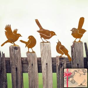 lot 20393 image: OULYDEKO 5PCS Rusty Birds Decoration,Outdoor Bird Wall Decor,Metal Birds Yard Decor, Metal Birds Craft Statue Ornaments - Garden Sculptures and Yard Art, Fence Decorations Outdoor,Rustic Garden Decor - Retail $16