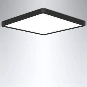 lot 20399 image: uowlbear LED Ceiling Light Flush Mount, 3000K4500K6500K Switchable, 9 Inch Square Ceiling Light Fixture for Kitchen, Bedroom, Living Room (Black) - Retail $18