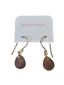 lot 20440 image: Gempires Teardrop Stone Dangle Earrings - Retail $25